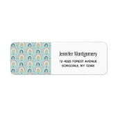 Cute Whimsical Rainbow Pattern Etiket (Voorkant)