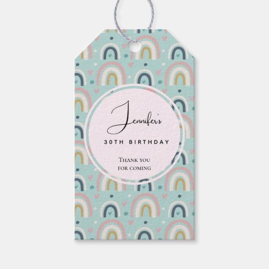 Cute Whimsical Rainbow Pattern Event Dank u Cadeaulabel (Voorkant)