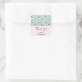 Cute Whimsical Rainbow Pattern Event Dank u Vierkante Sticker (Tas)