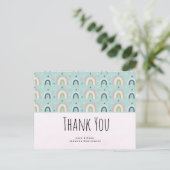 Cute Whimsical Rainbow Pattern Hartelijk dank Briefkaart (Staand voorkant)