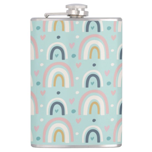 Cute Whimsical Rainbow Pattern Heupfles (Voorkant)
