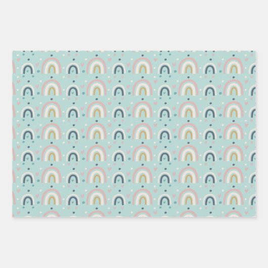 Cute Whimsical Rainbow Pattern Inpakpapier Vel (Voorkant)