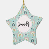 Cute Whimsical Rainbow Pattern Keramisch Ornament (Links)