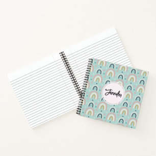 Cute Whimsical Rainbow Pattern Notitieboek