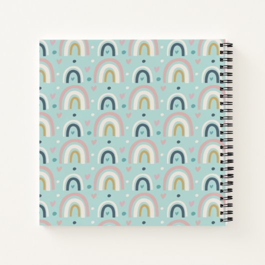 Cute Whimsical Rainbow Pattern Notitieboek (Achterkant)