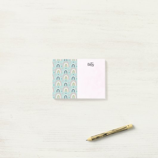 Cute Whimsical Rainbow Pattern Post-it® Notes (Op bureau)