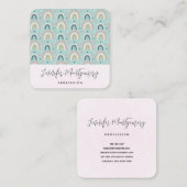 Cute Whimsical Rainbow Pattern Vierkante Visitekaartje (Voorkant / Achterkant)