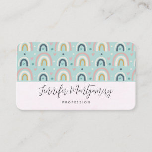 Cute Whimsical Rainbow Pattern Visitekaartje