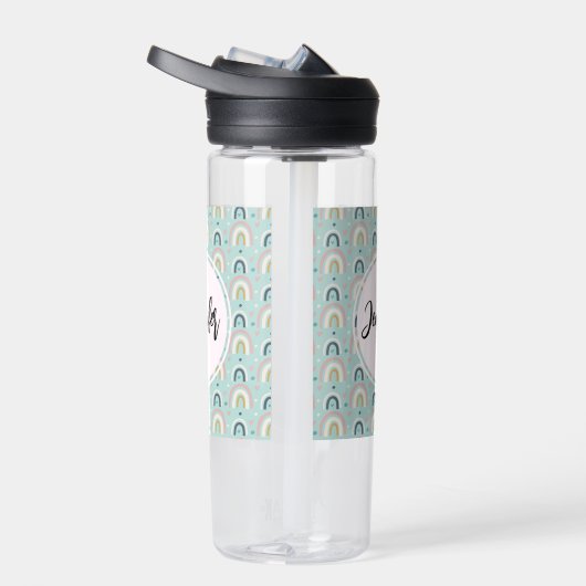 Cute Whimsical Rainbow Pattern Waterfles (Rechts)