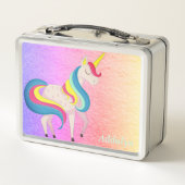 Cute Whimsical Rainbow Unicorn Jouw naam (Achterkant)