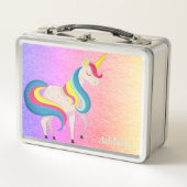 Cute Whimsical Rainbow Unicorn Jouw naam (Voorkant)