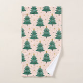 Cute Whimsical Scandinavian Kerstroze Bad Handdoek (Handdoek)