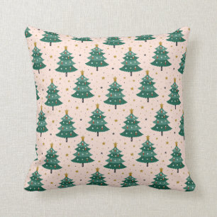 Cute Whimsical Scandinavian Kerstroze Kussen