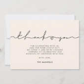 Cute whimsical script Baby shower Bedankkaart (Voorkant)