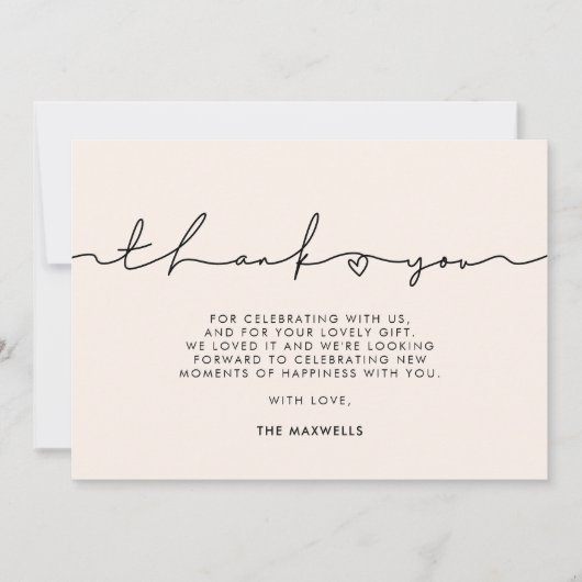 Cute whimsical script Baby shower Bedankkaart (Voorkant)