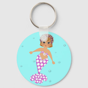 Cute Whimsical Swimming Mermaid Sleutelhanger