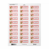 Cute Whimsical Swirl Snowflake Tree Red & Roze Etiket (Full Sheet)