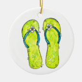 Cute Whimsical-Teenslippers Keramisch Ornament (Voorkant)