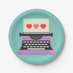 Cute Whimsical Typewriter Papieren Bordje