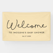 Cute whimsical typography Baby shower Welcome Spandoek (Horizontaal)
