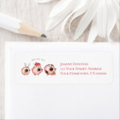 Cute Whimsical-Varkens Big Eyes Etiket (Insitu)