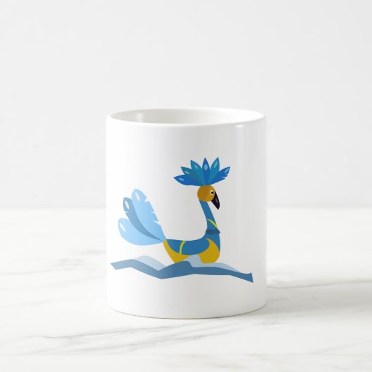 Cute Whimsical-vogel zwemt in het water Koffiemok (Center)