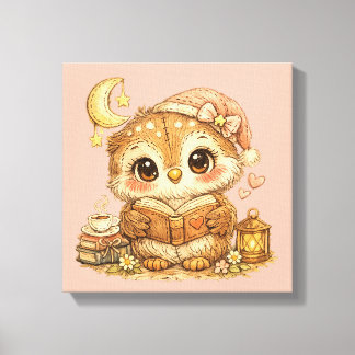 Cute Whimsical Watercolor Animal Canvas Afdruk