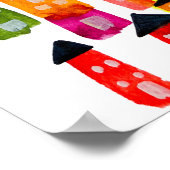 Cute whimsical waterverf houses poster (Hoek)