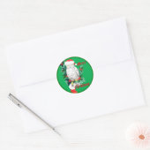 Cute Whimsical Wildlife Kerstmis Stocking Ronde Sticker (Envelop)