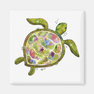 Cute Whimsical Zee Turtle Magneet
