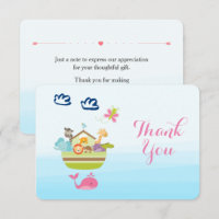 Cute Whimsical Zoo Animal Ark Baby shower Bedankt