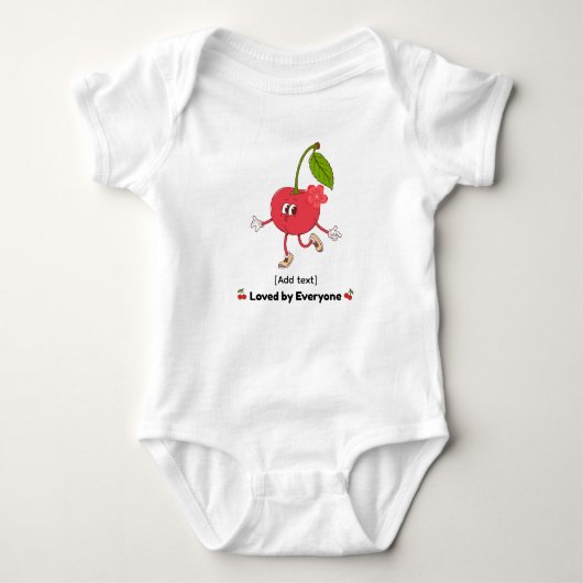 Cute Whistling Cherry Character - Loved by Everyon Romper (Voorkant)