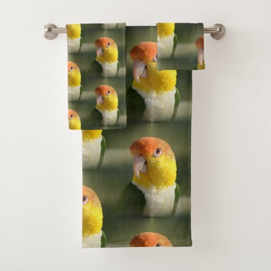 Cute White Bellied Caique Parrot Bad Handdoek (Insitu)