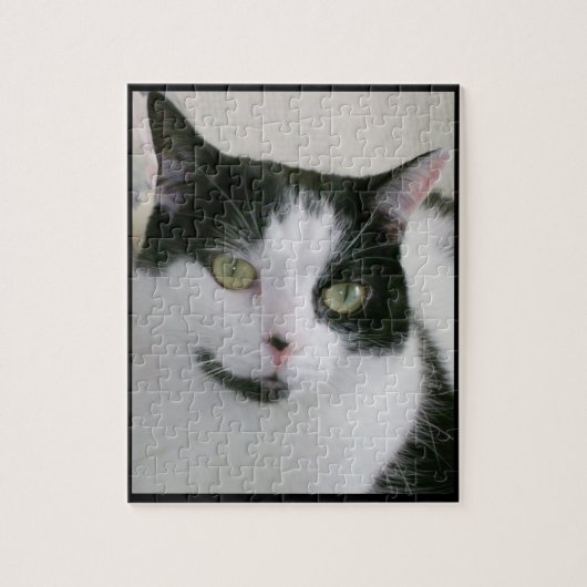 Cute White Black Cat Photo Legpuzzel (Verticaal)