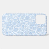 Cute white blue paisley Patroon Case-Mate iPhone Case (Achterkant (horizontaal))