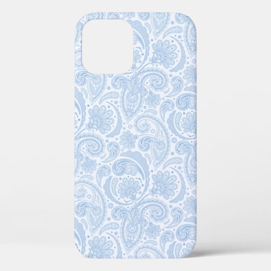 Cute white blue paisley Patroon Case-Mate iPhone Case (Achterkant)