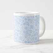 Cute white blue paisley Patroon Extra Grote Beker (Voorkant rechts)