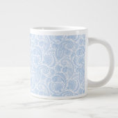 Cute white blue paisley Patroon Extra Grote Beker (Rechts)