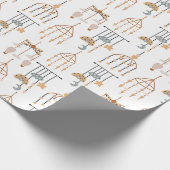 Cute White Boho Speelgoed Pattern Illustratie Cadeaupapier (Hoek)