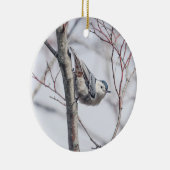 Cute White-Breasted Nuthatch Ornament (Rechts)