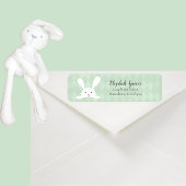 Cute White Bunny Rabbit Return Address | Groen Etiket