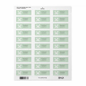 Cute White Bunny Rabbit Return Address | Groen Etiket (Full Sheet)