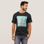 Cute White Butterfly Illustration Flowers Minimal  T-shirt (Voorkant volledig)