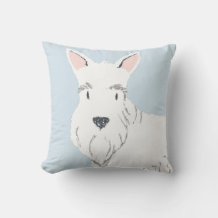 Cute white cartoon Scottish Terrier zeer goed — Kussen