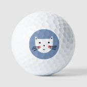 Cute White Cat Golfballen (Voorkant)