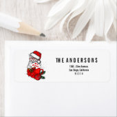 Cute White Cat Merry kerst Etiket (Insitu)