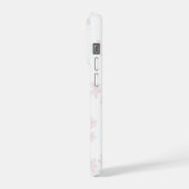 Cute White Cat Phone Case – Pink Floral Design (Côté gauche)