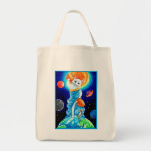 Cute White Cat Water Goddess Canvas tas