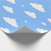 Cute white clouds pattern sky blue seamless wrappi cadeaupapier (Hoek)
