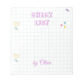 Cute White & Colorful Gingham Pattern Notitieblok (Voorkant)